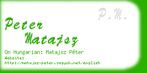 peter matajsz business card